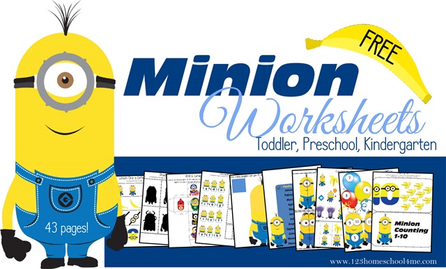 Free Printable Minion Homeschool Activities for kids