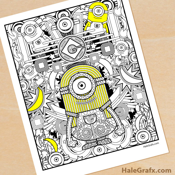 free printable minion adult coloring page free printables com