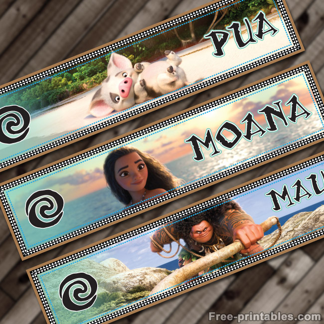 FREE Printable Moana Water Bottle Labels