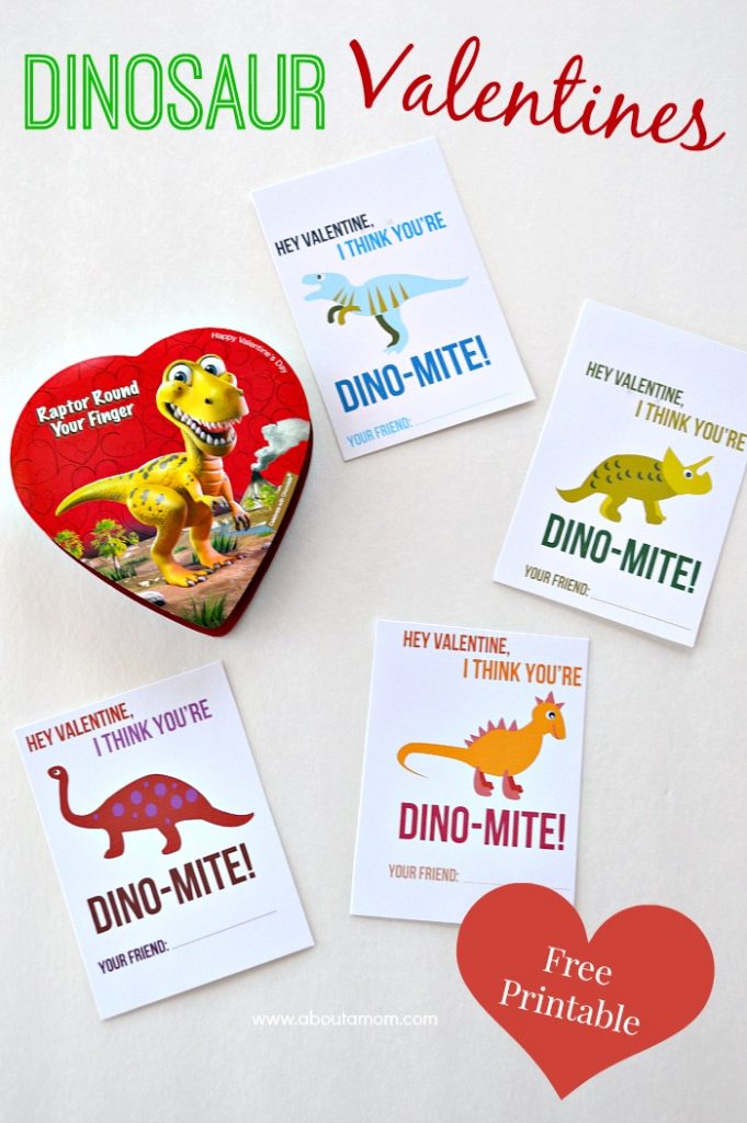 Free Printable Dinosaur Valentine Cards • Free-Printables.com