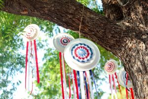 Free Printable July Fourth Paper Plate Pinwheels