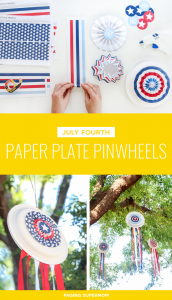 Free Printable July Fourth Paper Plate Pinwheels