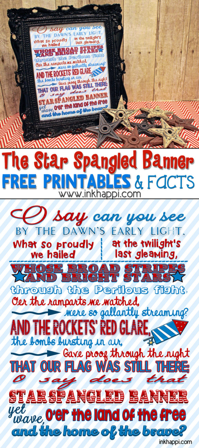 Free Star Spangled Banner Subway Art Printable