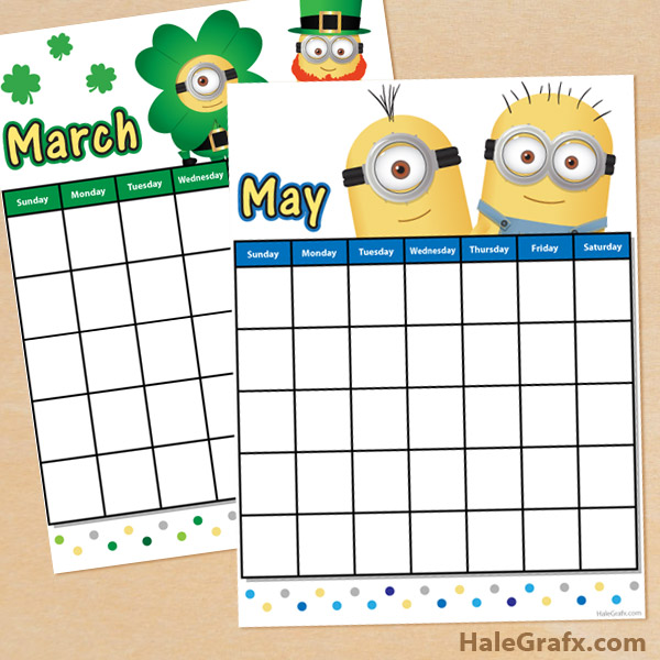 minion-calendar-sheets