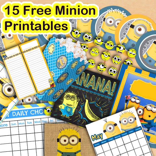 FREE Printable Despicable Me Minions Water Bottle Labels