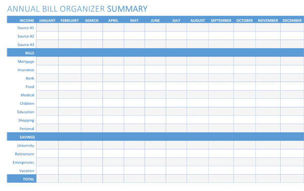 5 Free Bill Organizer Templates Printables Free Printables Com