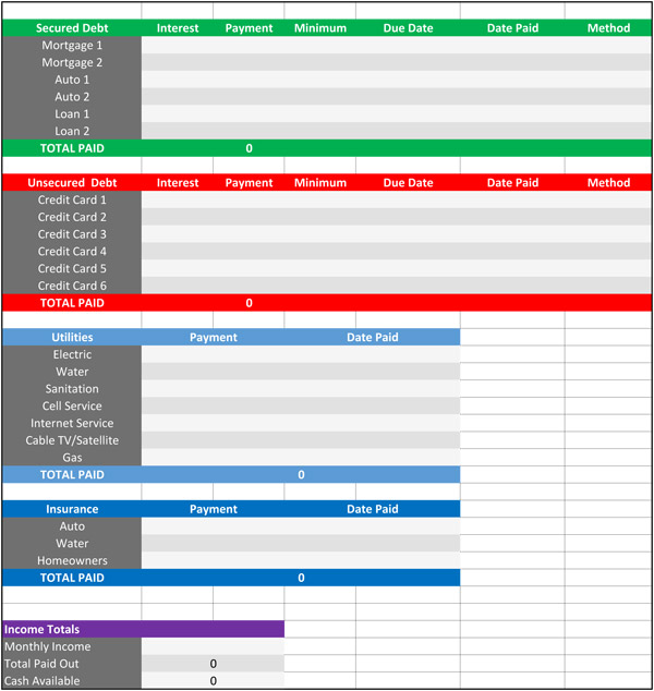 6 Bill Payment Schedule Templates Free Samples Examples