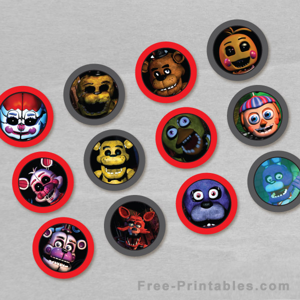 Free Printable Five Nights At Freddy s Cupcake Toppers Free 