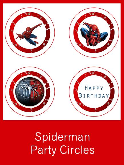 free printable spider man party circles and place name cards free printables com