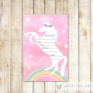 Free Printable Unicorn Invitations • Free-Printables.com