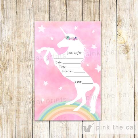 Free Printable Unicorn Invitations