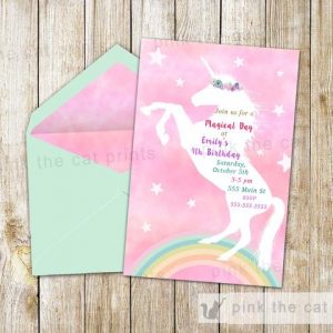 Free Printable Unicorn Invitations • Free-Printables.com