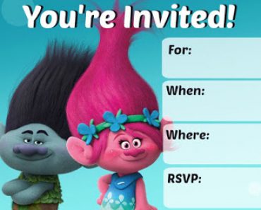 Trolls Invitations 2