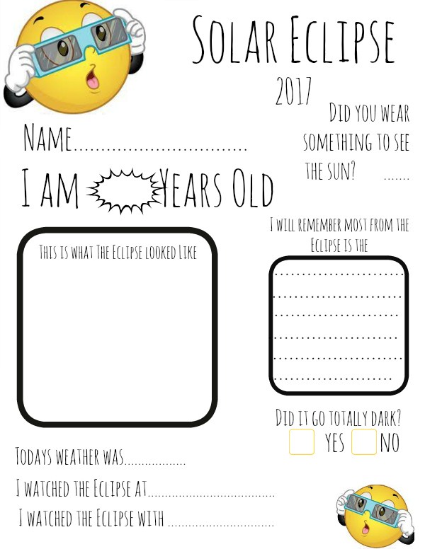 Free Printable Solar Eclipse Activity Worksheet Free Printables