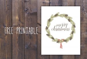 Free Merry Christmas Wreath Printable