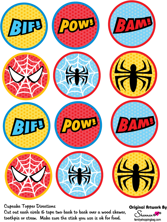 Free Printable Spider-Man Cupcake Toppers