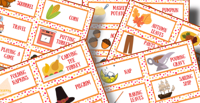 Free Printable Thanksgiving Charades Cards