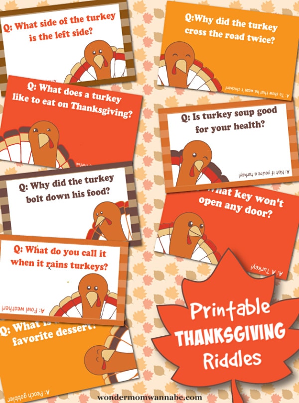 FREE Printable Thanksgiving Riddles For Kids