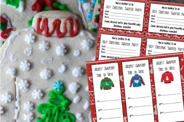 FREE Christmas Ugly Sweater Party Printables