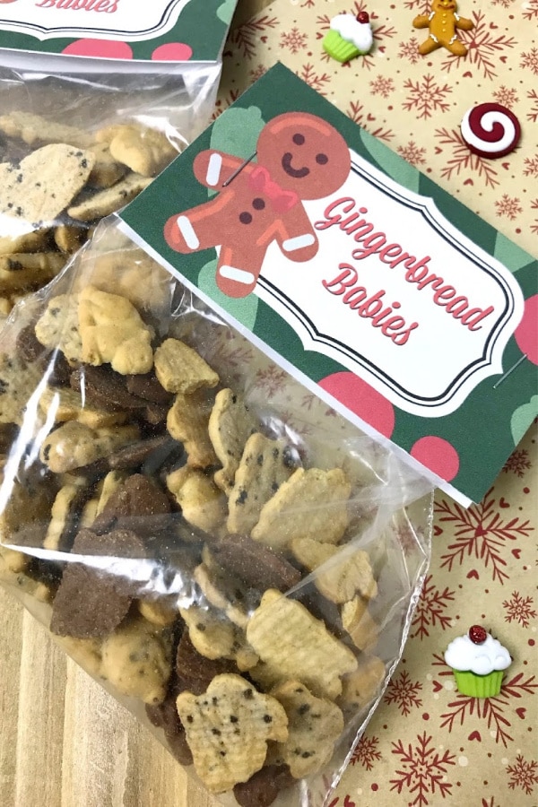 FREE Printable Gingerbread Babies Treat Bag Toppers