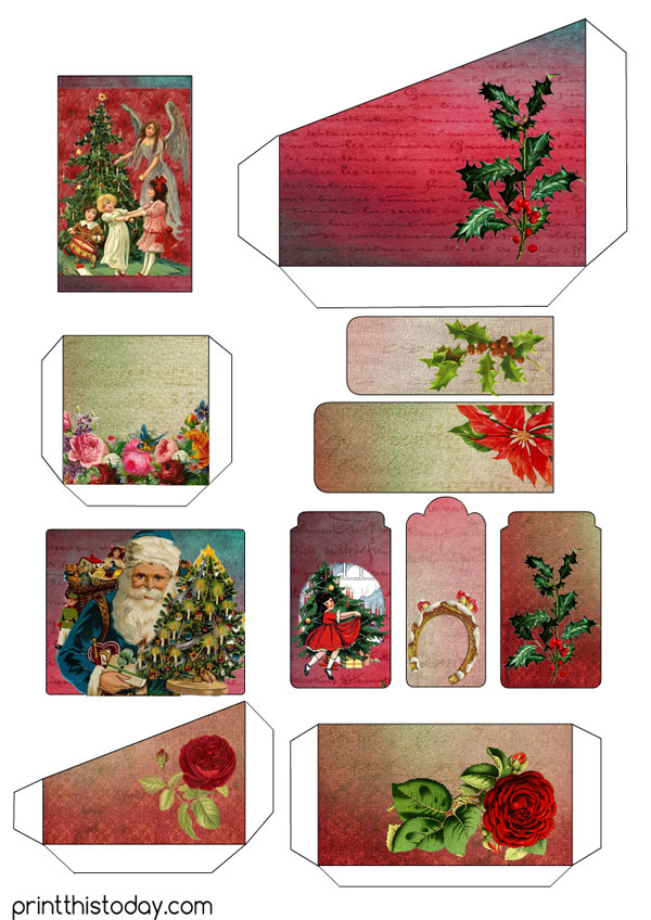 Free Printable Vintage Christmas Junk Journal Ephemera