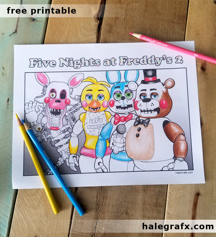 FREE Printable Five Nights at Freddy's 2 Coloring Page
